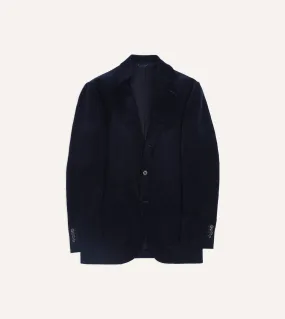 Navy Mid-Wale Cotton Corduroy Tailored Jacket