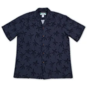 Palm Tree Simple Hawaiian Shirt | Black