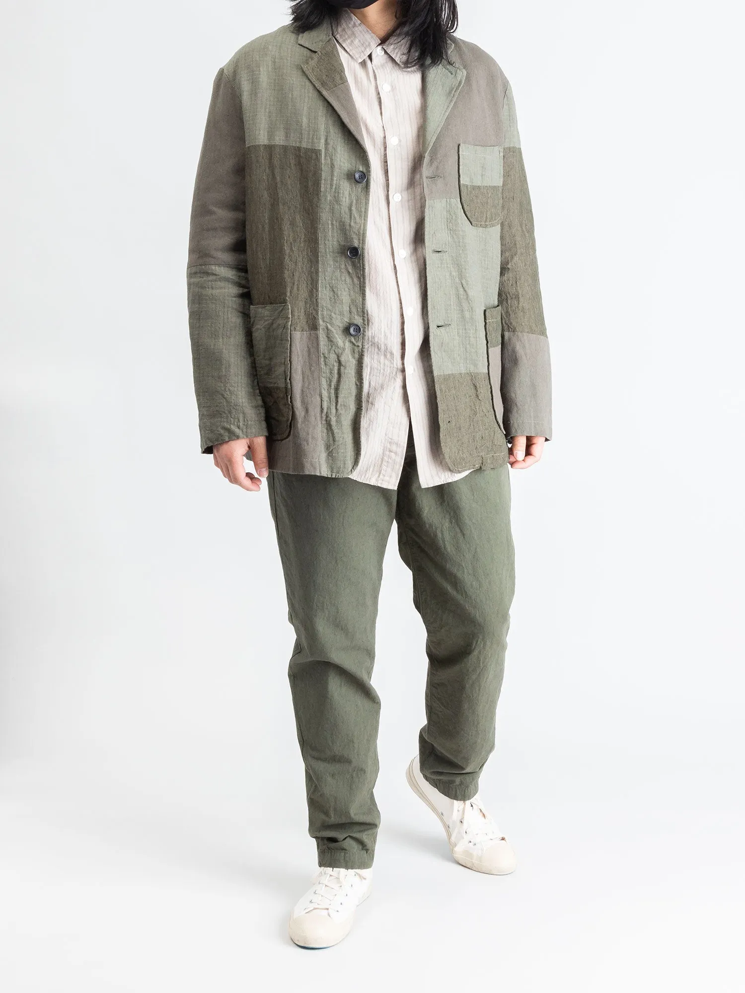 Patchwork Tailored Jacket in Khaki