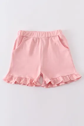 Pink basic ruffle shorts