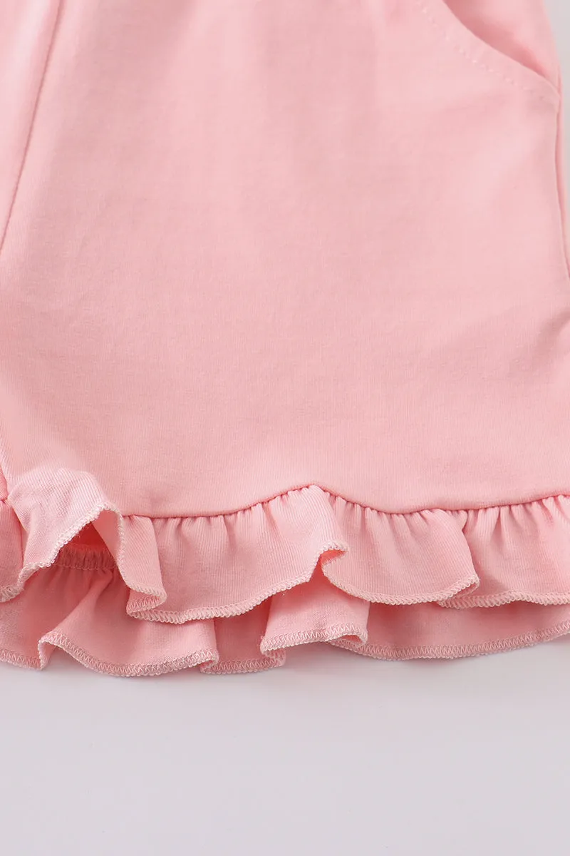 Pink basic ruffle shorts