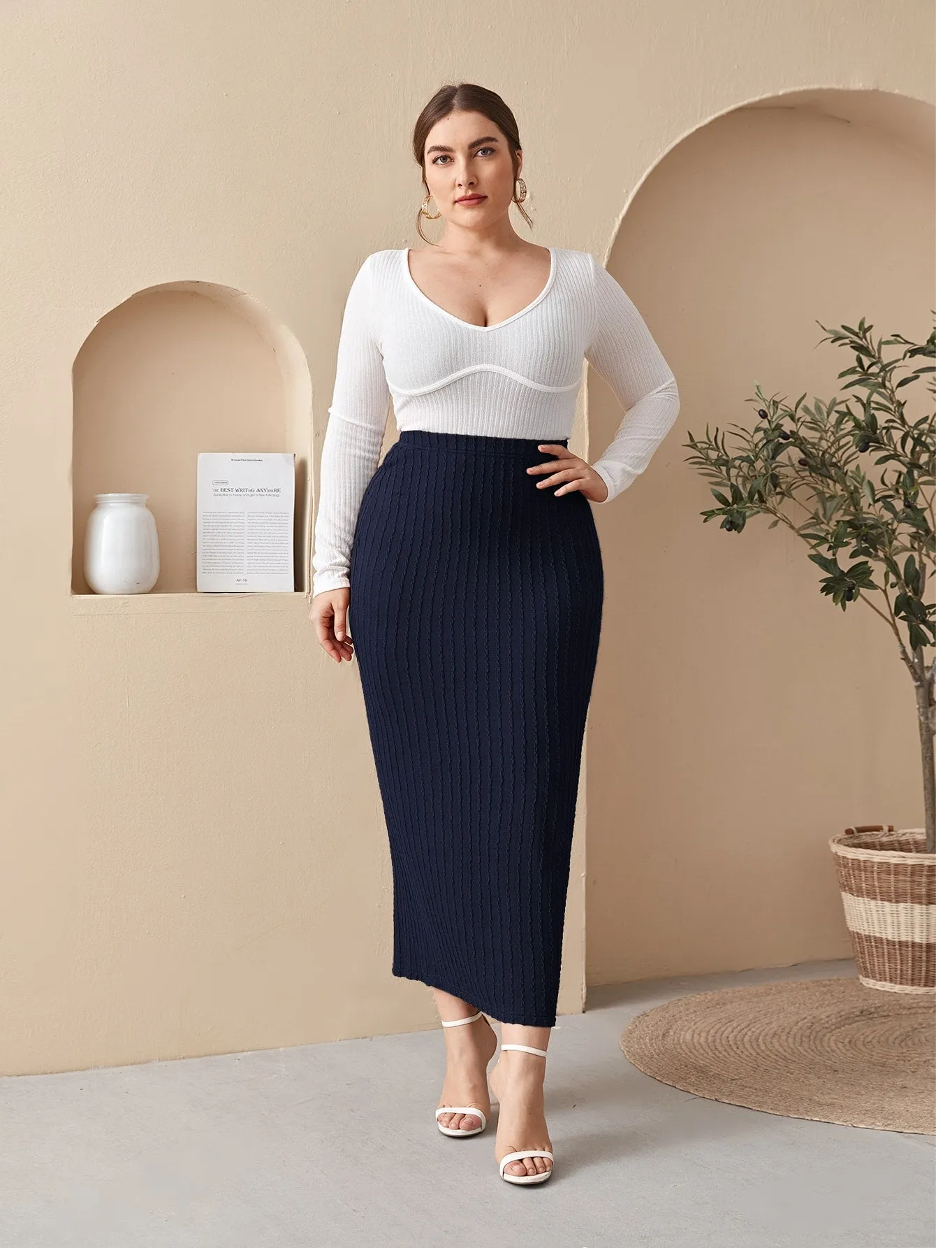 Plain Maxi Plus Size Skirts