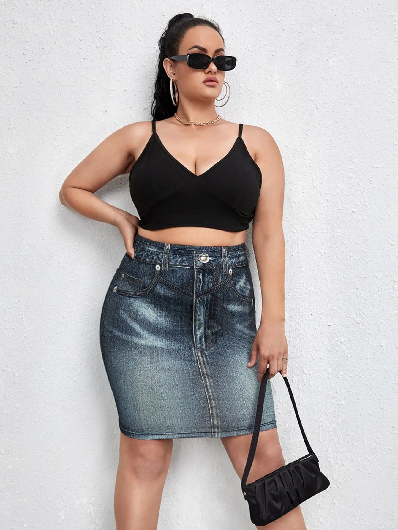 Plain Short Plus Size Skirts