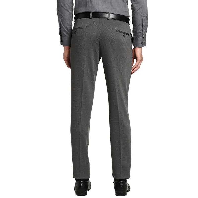 Rayon Charcoal Self Desing Ultra Slim Fit Trouser