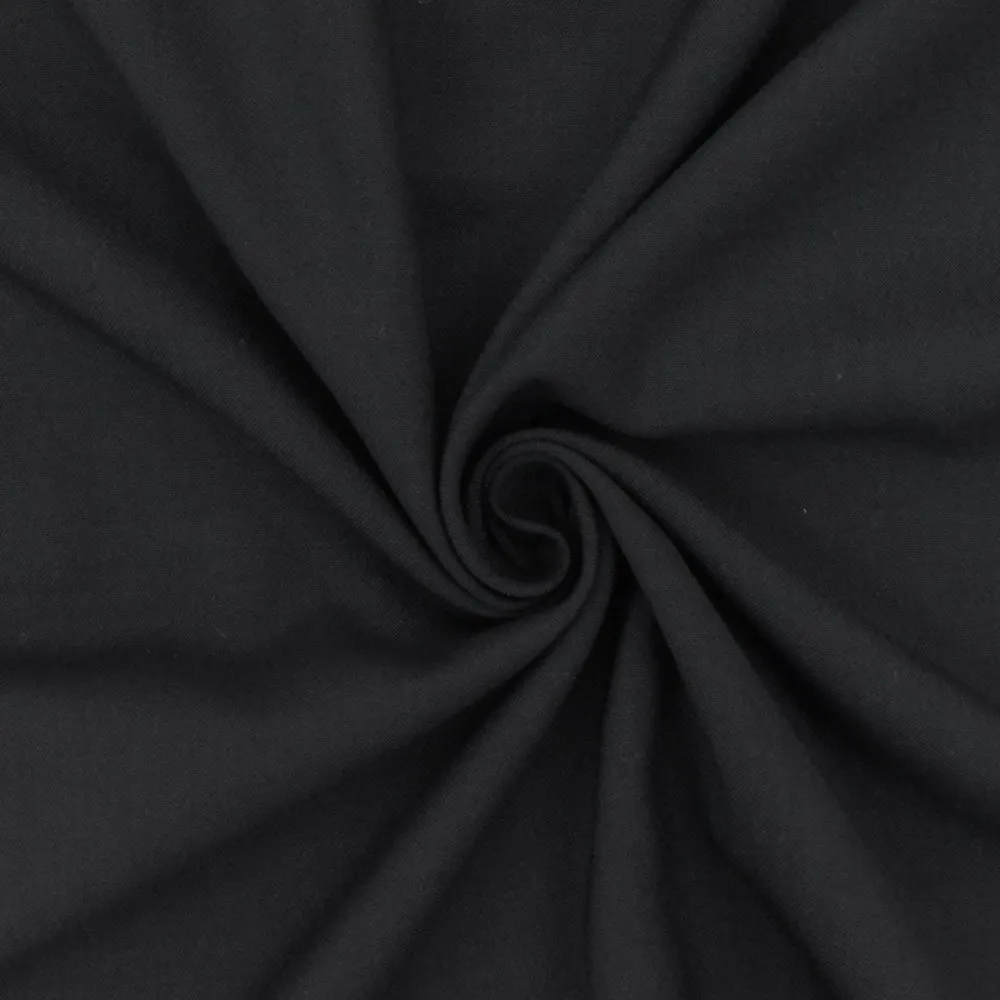 Shadow Black Tropical Wool-Poly Shirting Woven Fabric