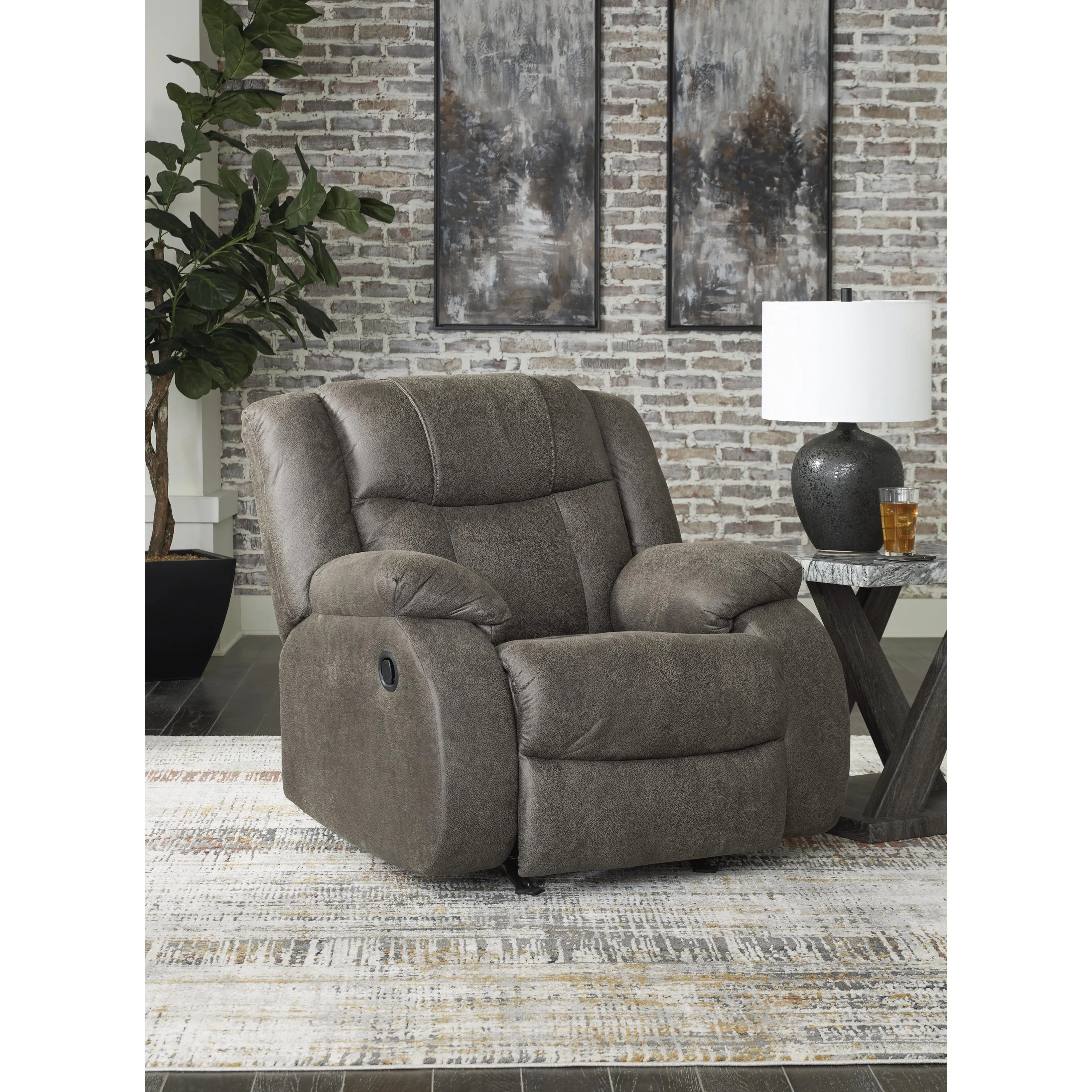 Signature Design by Ashley First Base Rocker Leather Look Recliner 6880425C