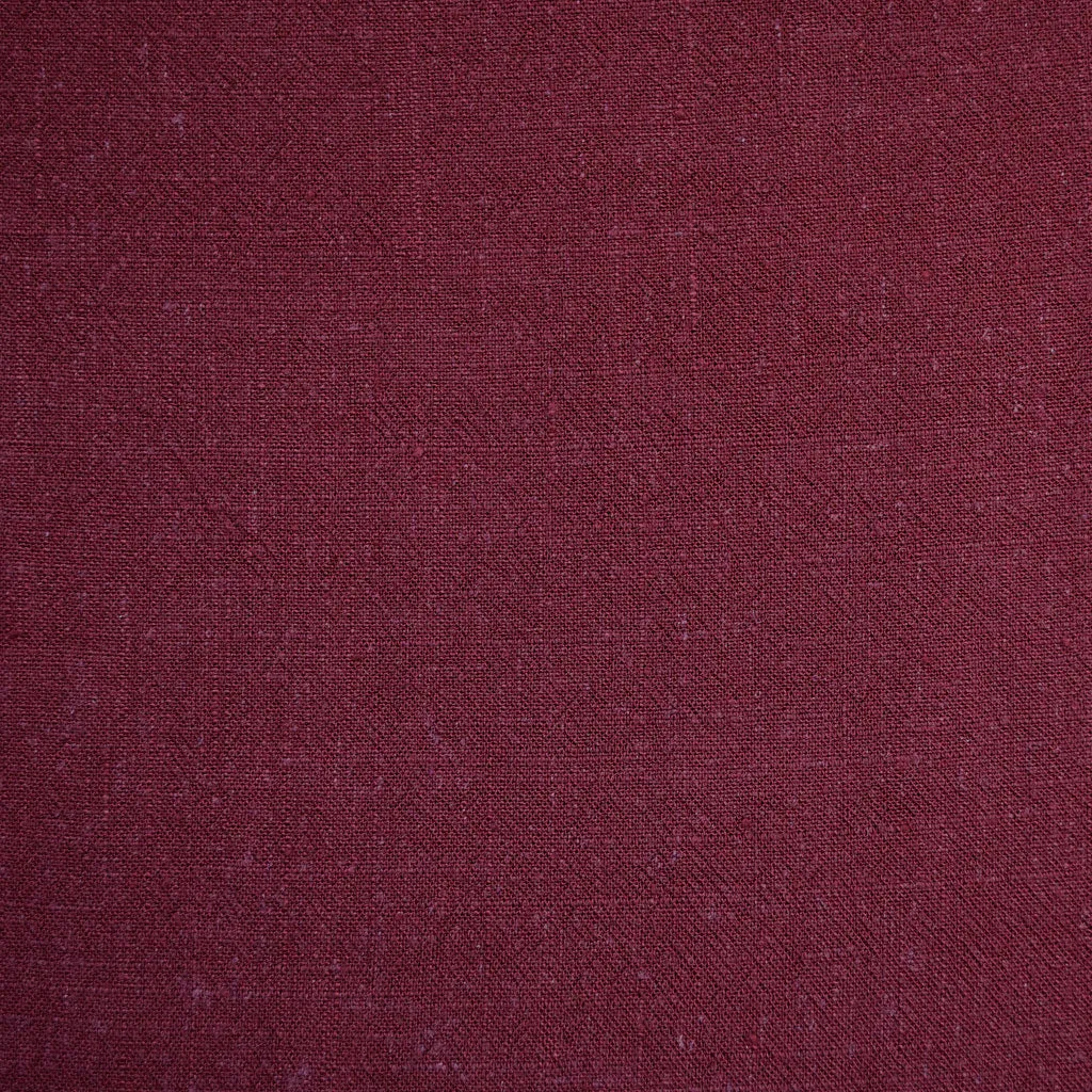 Slub Texture Linen Blend Solid Burgundy