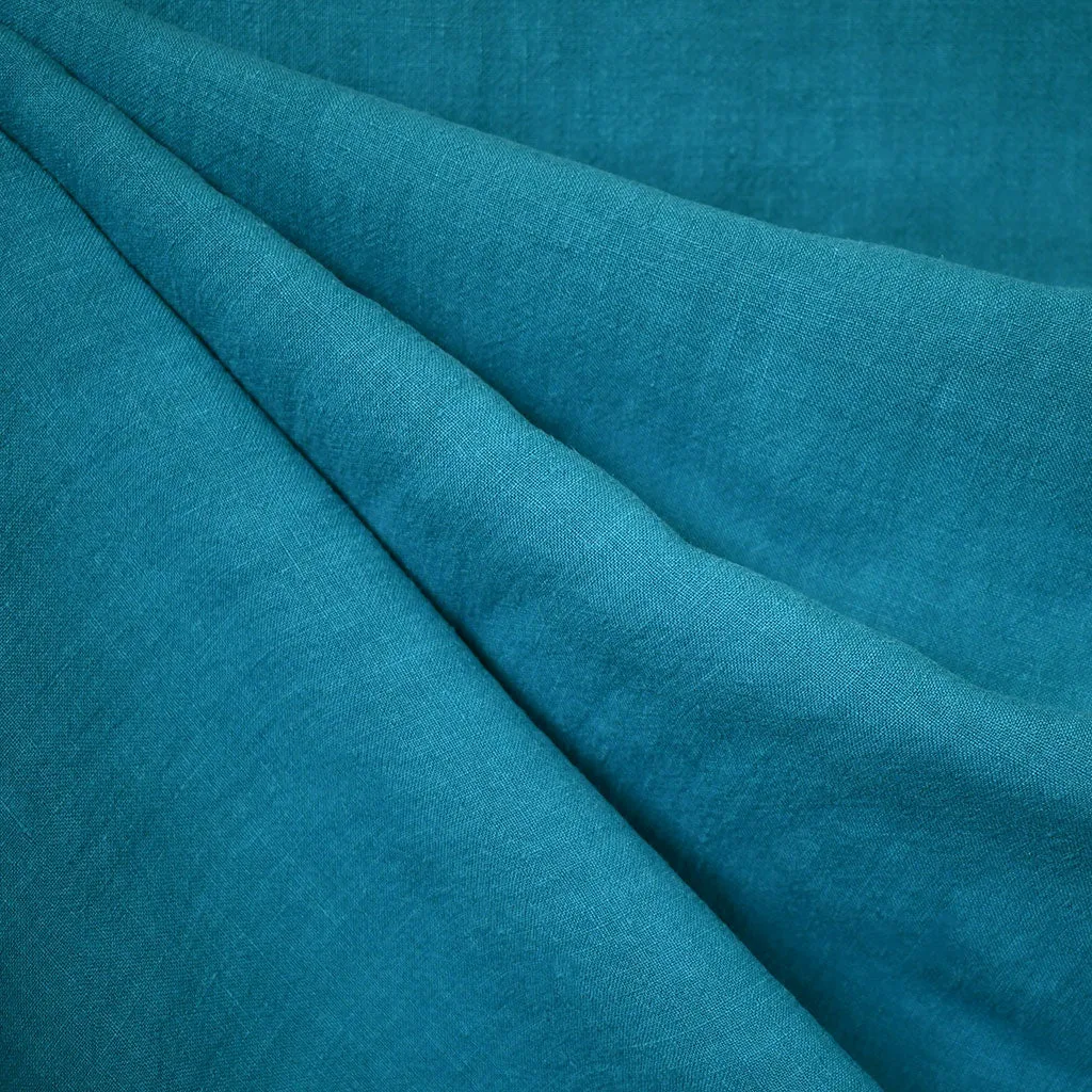 Soft Washed Linen Solid Turquoise