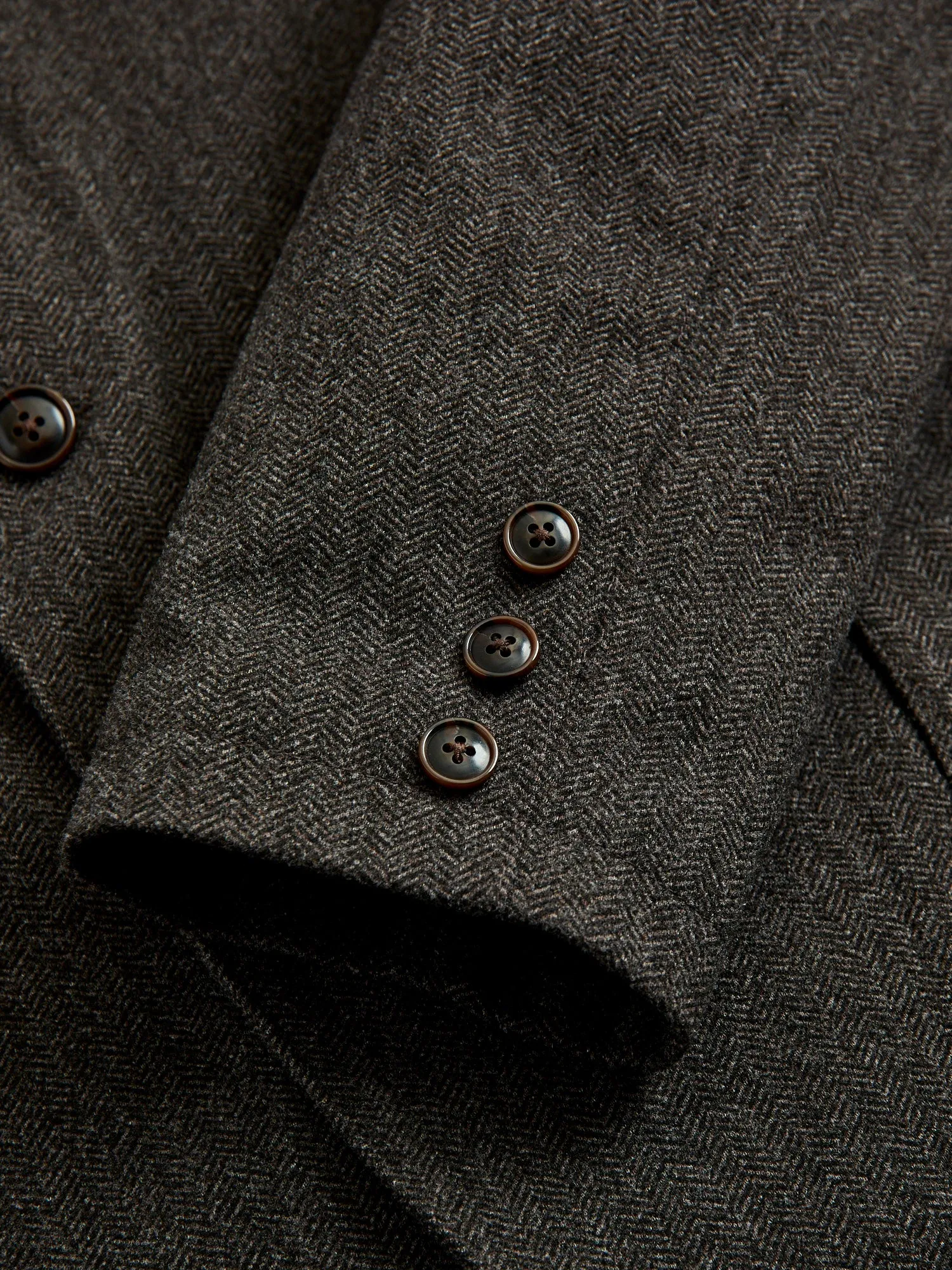 Tailored Sack Jacket in Brown Herringbone