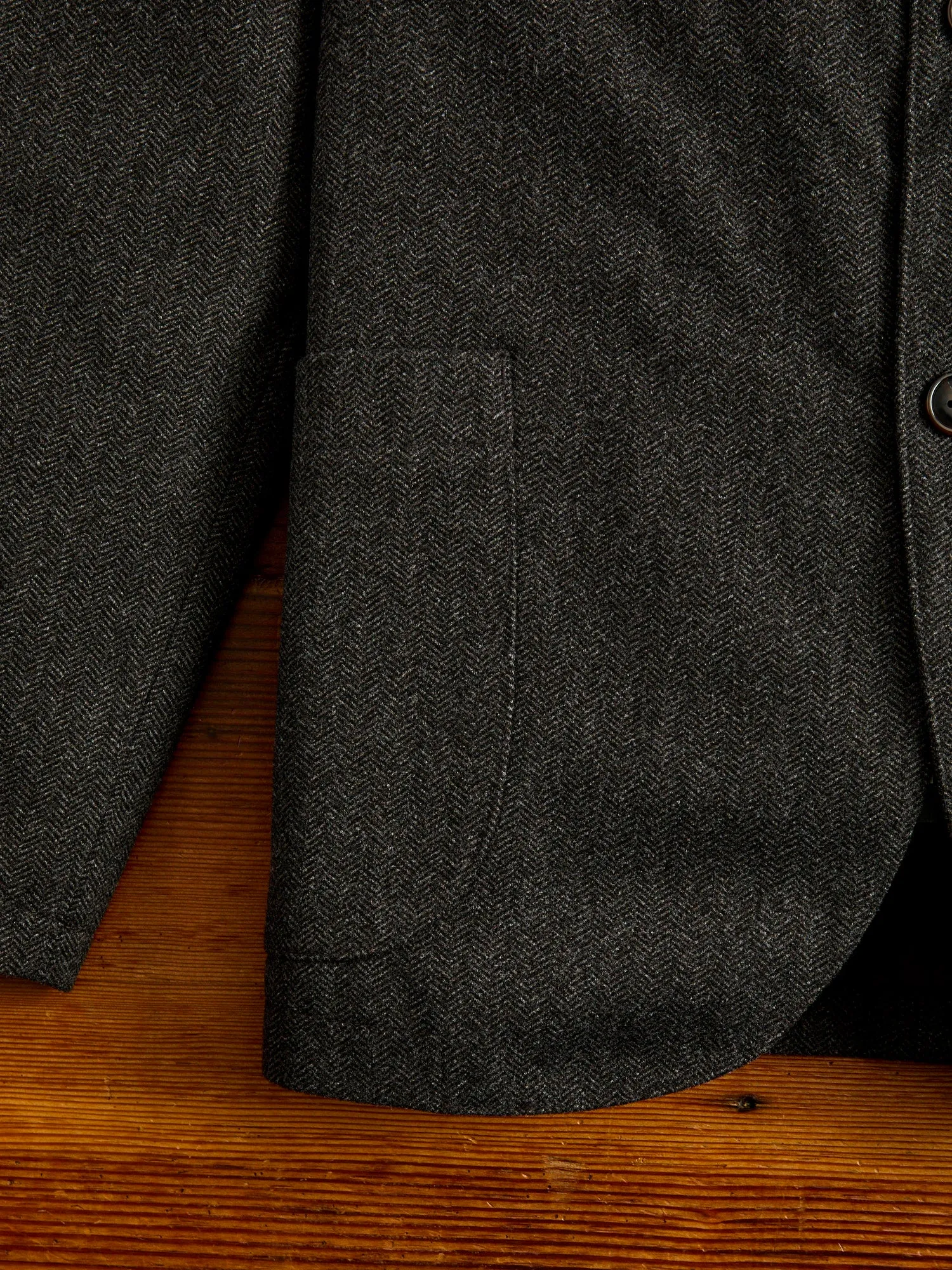 Tailored Sack Jacket in Brown Herringbone