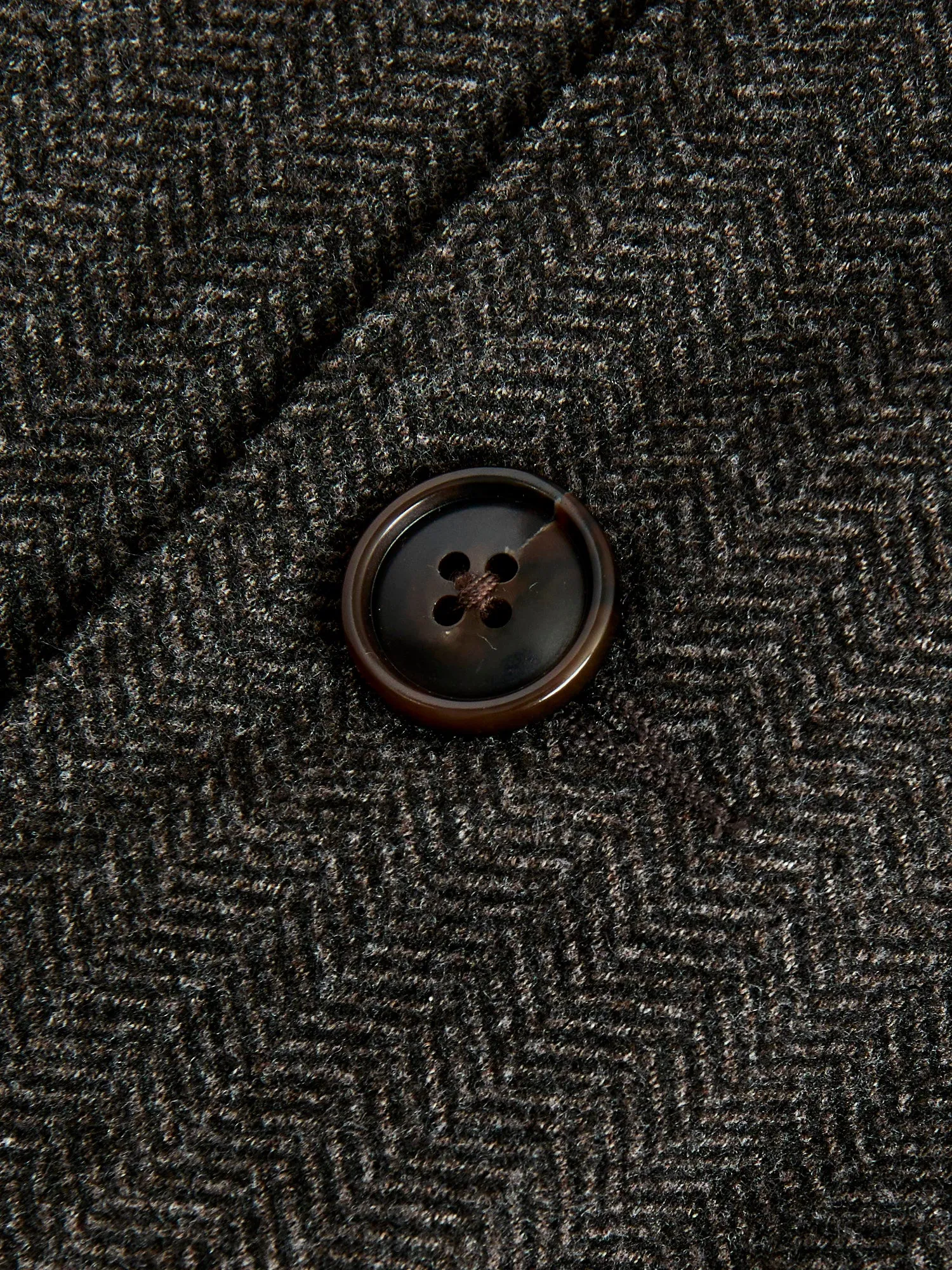 Tailored Sack Jacket in Brown Herringbone