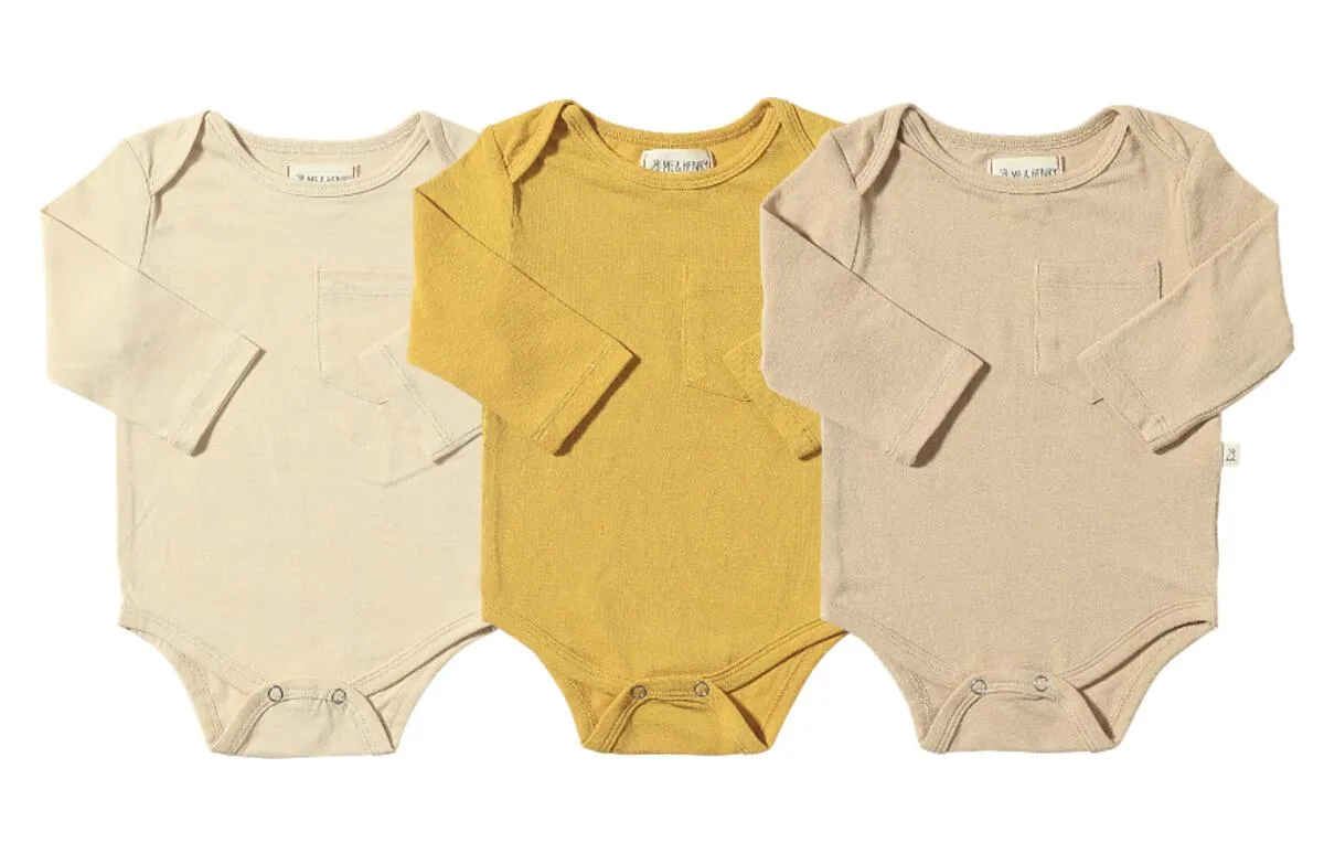 Tellico Triple Pack Onesies and Tees - Cream/Gold/Beige