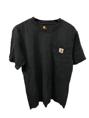 Vintage Black Carhartt Chest Pocket Black T-shirt Small